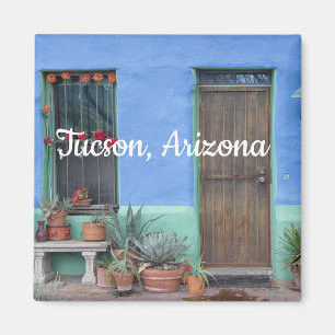 Colorful Blue Southwest home Tucson, Arizona Magnet
