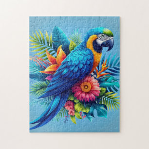 Colorful, blue tropical macaw  jigsaw puzzle