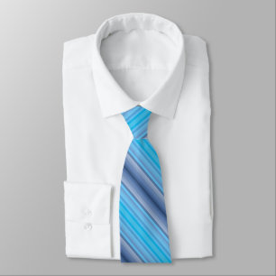 Colorful Blue Winter Spring Summer Diagonal Stripe Tie