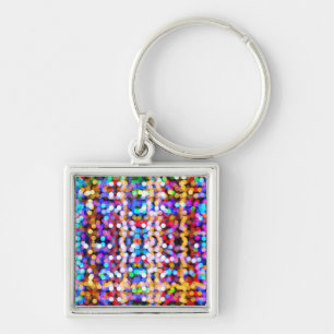 Colorful Blurred Lights Key Ring