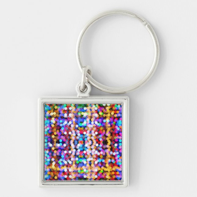 Colorful Blurred Lights Key Ring (Front)