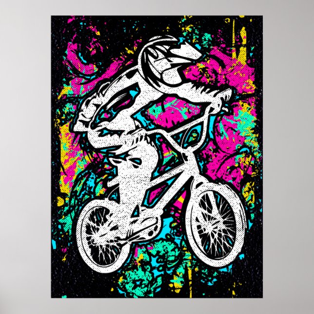 Colorful Bmx Poster - Bmx Bike - Bmx Bicycle (Front)