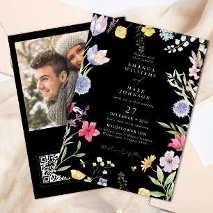 Colorful Bohemian Spring Botanical Garden Wedding  Invitation
