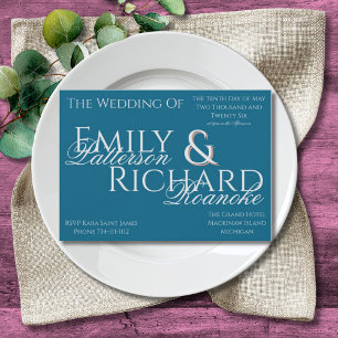 Colorful Boho Minimalist Deep Teal Invitation