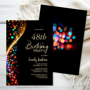 Colorful Bokeh Any Age Birthday Party Invitation