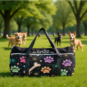 Colorful Bones Starburst Gear Monogram Personalize Duffle Bag