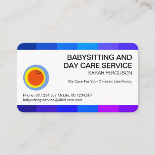 Colorful Border Frame Professional Child Care Business Card