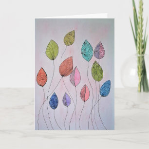 Colorful Botanical Leaves Card