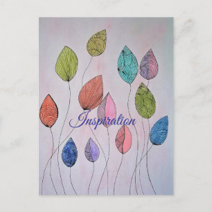 Colorful Botanical Leaves Postcard