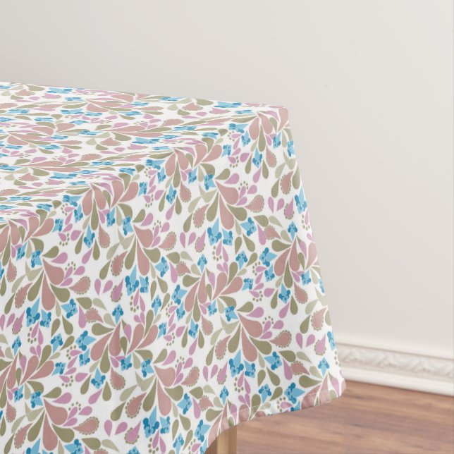 Colorful bouquets of retro flowers on white  tablecloth (In Situ)