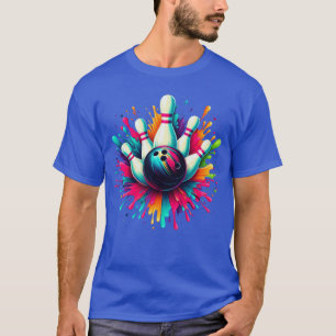Colorful Bowling Game Day Bowling Cute Colorsplash T-Shirt