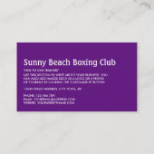 Colorful Boxing Match, Boxer, Boxing Trainer Business Card (Back)