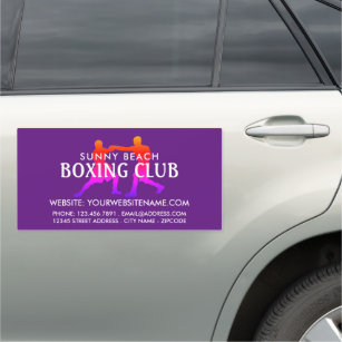 Colorful Boxing Match, Boxer, Boxing Trainer Car Magnet