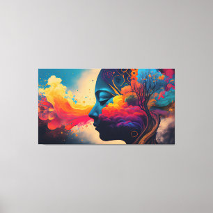 Colorful brain canvas print
