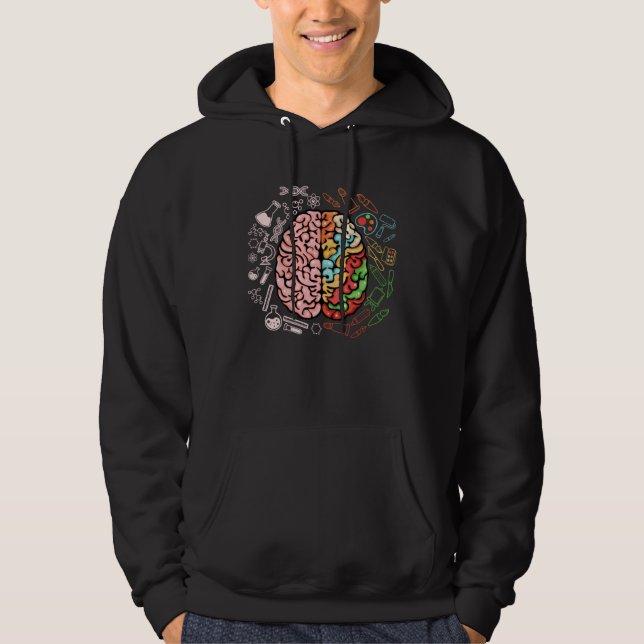 Colorful Brain Science Neuroscience Neurologist Hoodie (Front)