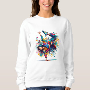 Colorful Breakdance Girl Art Sweatshirt