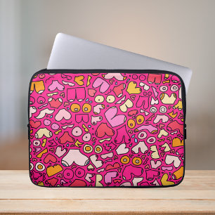 colorful breast pattern stone coaster laptop sleeve