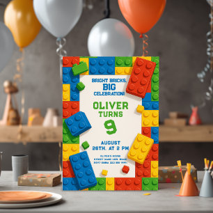 Colorful Bricks Birthday – Fun Party Invitation