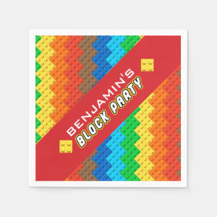 Colorful Bricks Building Blocks Birthday Party Toy Napkin