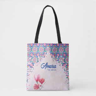 Colorful Bride Tote Bag – Elegant Mosaic Arch