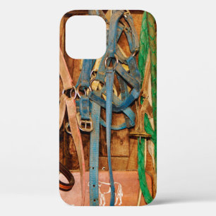 Colorful Bridleshorse,tack,animals,barn,blue,bridl iPhone 12 Case