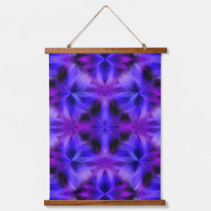 Colorful Bright Blue Purple Swirls Abstract Hanging Tapestry