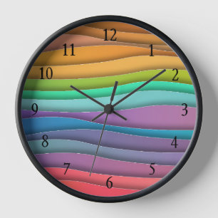 Colorful Bright Cheerful Rainbow Wall Clock