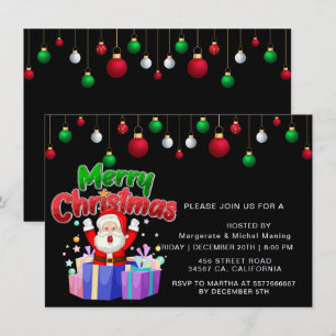 Colorful Bright Modern Merry Christmas Invitation