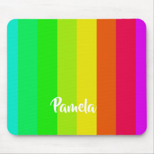 Colorful bright rainbow lines mouse mat