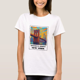 Colorful Brooklyn Bridge NYC travel  T-Shirt