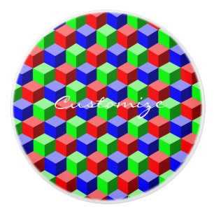 Colorful Building Blocks Thunder_Cove 3-D Ceramic Knob