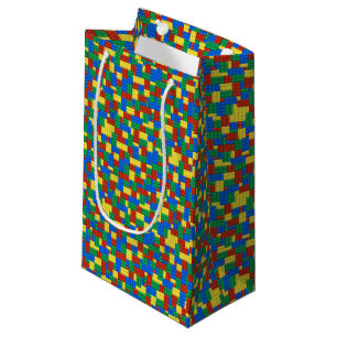 Colorful Building Brick Toy Block Pattern Small Gift Bag