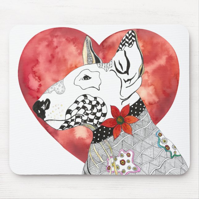 Colorful Bull Terrier Mouse Pad (Front)