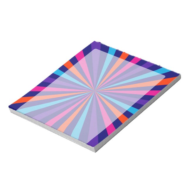 Colorful Burst Spinning Wheel Design Notepad (Rotated)