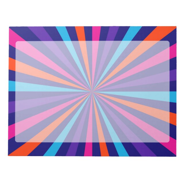 Colorful Burst Spinning Wheel Design Notepad (Front)