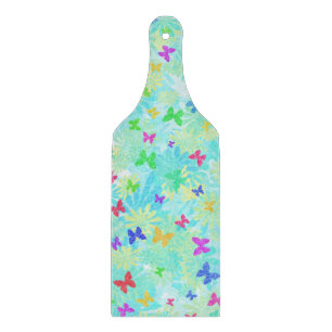 Colorful Butterflies and Daisies by Shirley Taylor Cutting Board