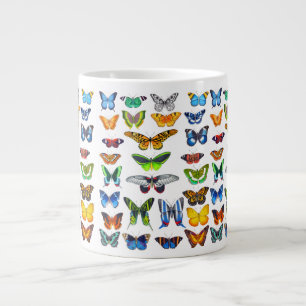 Colorful Butterflies and Moths Nature Art Large Coffee Mug
