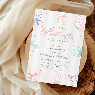 Colorful Butterflies Baby Shower Invitation