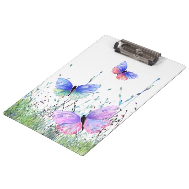 Colorful Butterflies Flying in Nature Clipboard (Angled)