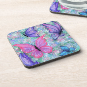 Colorful Butterflies Flying - Joy - Coaster