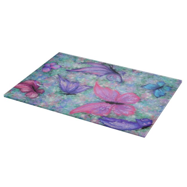Colorful Butterflies Flying - Joy - Cutting Board (Corner)