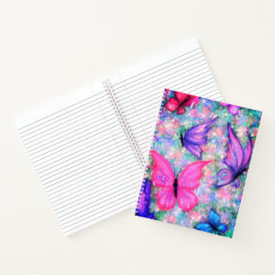 Colorful Butterflies Flying Notebook - Painting