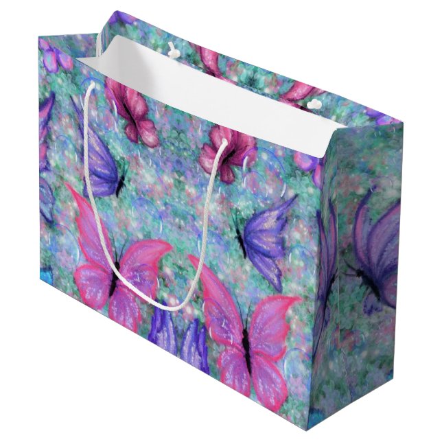 Colorful Butterflies Gift Bag - Spring (Front Angled)
