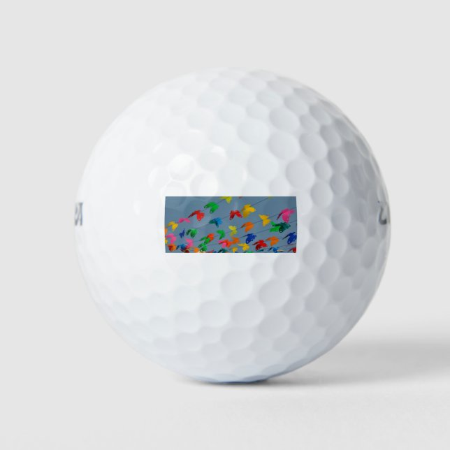 colorful butterflies golf balls (Front)