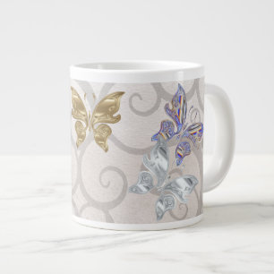 Colorful butterflies large coffee mug