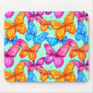 Colorful Butterflies Pattern Mouse Mat