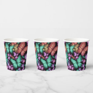Colorful Butterflies Print Paper Cups