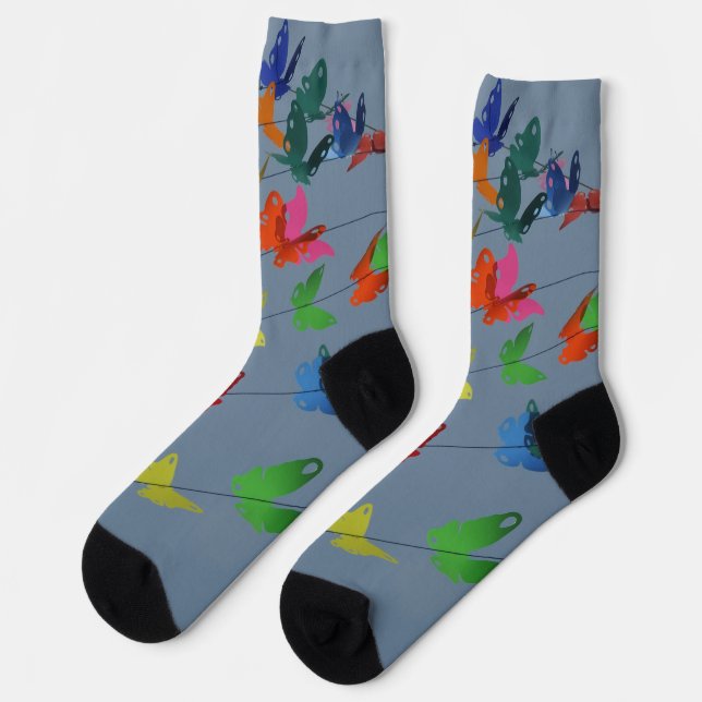 colorful butterflies socks (Left)