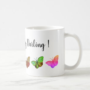 Colorful butterflies Text  Mug