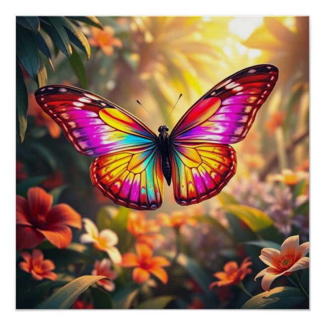 colorful butterfly art poster (Front)